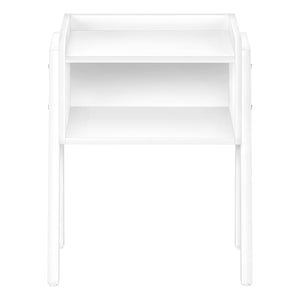 Monarch Specialties Accent Table, Side, End, Nightstand, Lamp, Living Room, Bedroom, White Laminate, White Metal, Contemporary, Modern White,White, White Metal,Particle Board I 3594