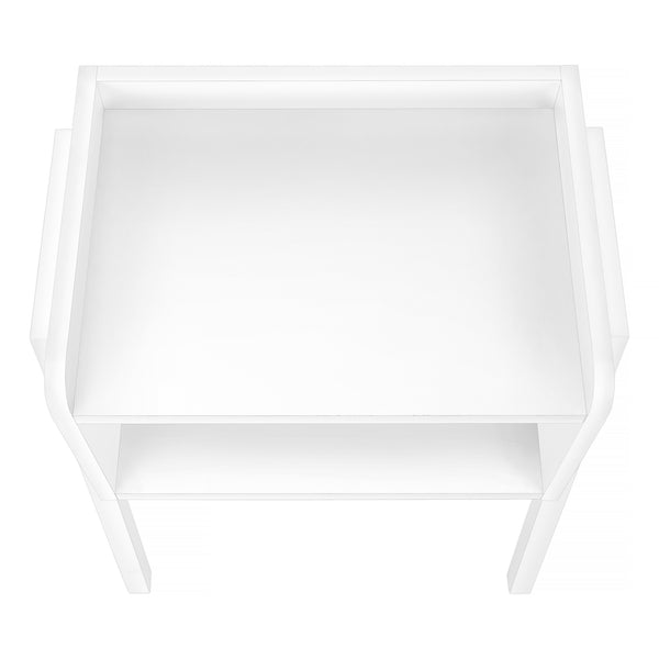 Monarch Specialties Accent Table, Side, End, Nightstand, Lamp, Living Room, Bedroom, White Laminate, White Metal, Contemporary, Modern White,White, White Metal,Particle Board I 3594