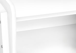 Monarch Specialties Accent Table, Side, End, Nightstand, Lamp, Living Room, Bedroom, White Laminate, White Metal, Contemporary, Modern White,White, White Metal,Particle Board I 3594