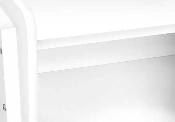 Monarch Specialties Accent Table, Side, End, Nightstand, Lamp, Living Room, Bedroom, White Laminate, White Metal, Contemporary, Modern White,White, White Metal,Particle Board I 3594