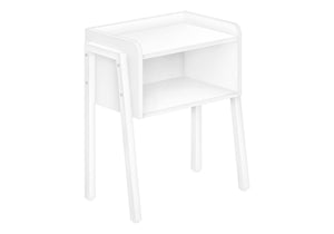 Monarch Specialties Accent Table, Side, End, Nightstand, Lamp, Living Room, Bedroom, White Laminate, White Metal, Contemporary, Modern White,White, White Metal,Particle Board I 3594
