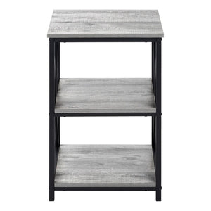 Monarch Specialties Accent Table, Side, End, Nightstand, Lamp, Living Room, Bedroom, Grey Laminate, Black Metal, Contemporary, Modern Grey,Black, Black Metal,Particle Board I 3596