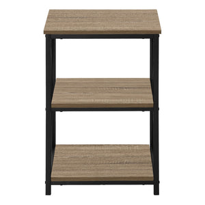 Monarch Specialties Accent Table, Side, End, Nightstand, Lamp, Living Room, Bedroom, Brown Laminate, Black Metal, Contemporary, Modern Dark Taupe,Black, Black Metal,Particle Board I 3597