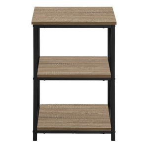 Monarch Specialties Accent Table, Side, End, Nightstand, Lamp, Living Room, Bedroom, Brown Laminate, Black Metal, Contemporary, Modern Dark Taupe,Black, Black Metal,Particle Board I 3597