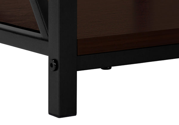 Monarch Specialties Accent Table, Side, End, Nightstand, Lamp, Living Room, Bedroom, Brown Laminate, Black Metal, Contemporary, Modern Espresso,Black, Black Metal,Particle Board I 3598