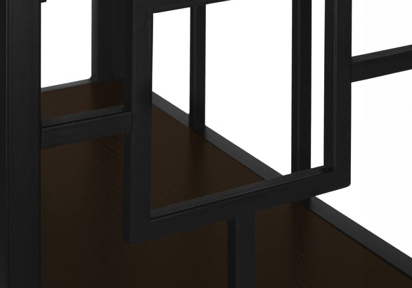 Monarch Specialties Bookshelf, Bookcase, Etagere, 4 Tier, 62"H, Office, Bedroom, Brown Laminate, Black Metal, Contemporary, Modern Espresso,Black, Black Metal,Particle Board I 3617