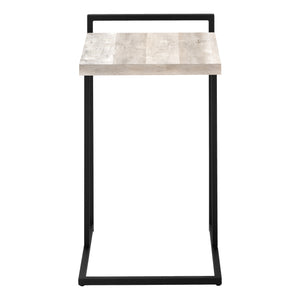Monarch Specialties Accent Table, C-shaped, End, Side, Snack, Living Room, Bedroom, Beige Laminate, Black Metal, Contemporary, Modern Taupe Particle Board,Laminate,Metal I 3632