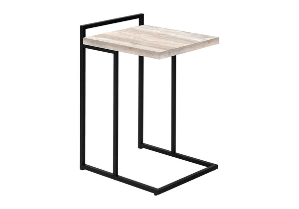 Monarch Specialties Accent Table, C-shaped, End, Side, Snack, Living Room, Bedroom, Beige Laminate, Black Metal, Contemporary, Modern Taupe Particle Board,Laminate,Metal I 3632