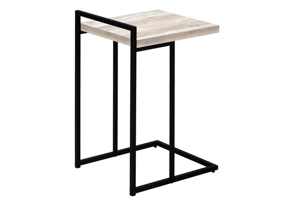 Monarch Specialties Accent Table, C-shaped, End, Side, Snack, Living Room, Bedroom, Beige Laminate, Black Metal, Contemporary, Modern Taupe Particle Board,Laminate,Metal I 3632