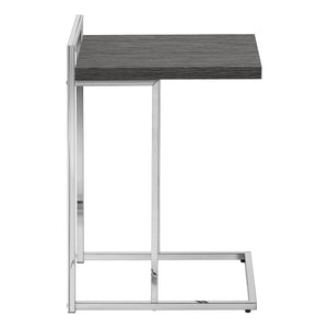 Monarch Specialties Accent Table, C-shaped, End, Side, Snack, Living Room, Bedroom, Grey Laminate, Chrome Metal, Contemporary, Modern Grey Particle Board,Laminate,Metal I 3637