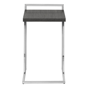 Monarch Specialties Accent Table, C-shaped, End, Side, Snack, Living Room, Bedroom, Grey Laminate, Chrome Metal, Contemporary, Modern Grey Particle Board,Laminate,Metal I 3637