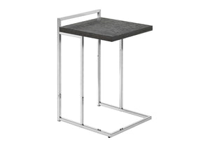 Monarch Specialties Accent Table, C-shaped, End, Side, Snack, Living Room, Bedroom, Grey Laminate, Chrome Metal, Contemporary, Modern Grey Particle Board,Laminate,Metal I 3637
