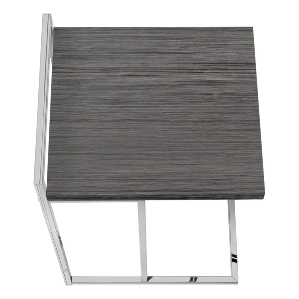 Monarch Specialties Accent Table, C-shaped, End, Side, Snack, Living Room, Bedroom, Grey Laminate, Chrome Metal, Contemporary, Modern Grey Particle Board,Laminate,Metal I 3637