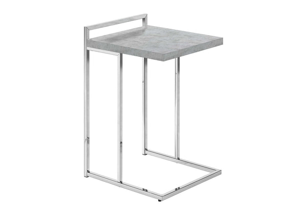 Monarch Specialties Accent Table, C-shaped, End, Side, Snack, Living Room, Bedroom, Grey Laminate, Chrome Metal, Contemporary, Modern Grey Particle Board,Laminate,Metal I 3639