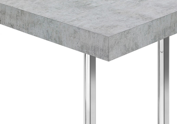 Monarch Specialties Accent Table, C-shaped, End, Side, Snack, Living Room, Bedroom, Grey Laminate, Chrome Metal, Contemporary, Modern Grey Particle Board,Laminate,Metal I 3639
