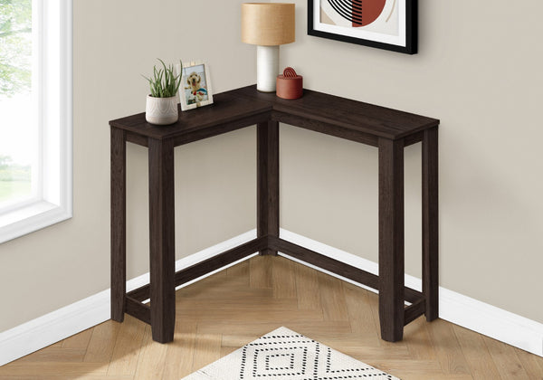 Monarch Specialties Accent Table, Console, Entryway, Narrow, Corner, Living Room, Bedroom, Brown Laminate, Contemporary, Modern Espresso Particle Board,Laminate I 3660