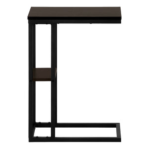 Monarch Specialties Accent Table, C-shaped, End, Side, Snack, Living Room, Bedroom, Brown Laminate, Black Metal, Contemporary, Modern Espresso Particle Board,Metal I 3670