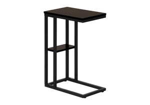Monarch Specialties Accent Table, C-shaped, End, Side, Snack, Living Room, Bedroom, Brown Laminate, Black Metal, Contemporary, Modern Espresso Particle Board,Metal I 3670