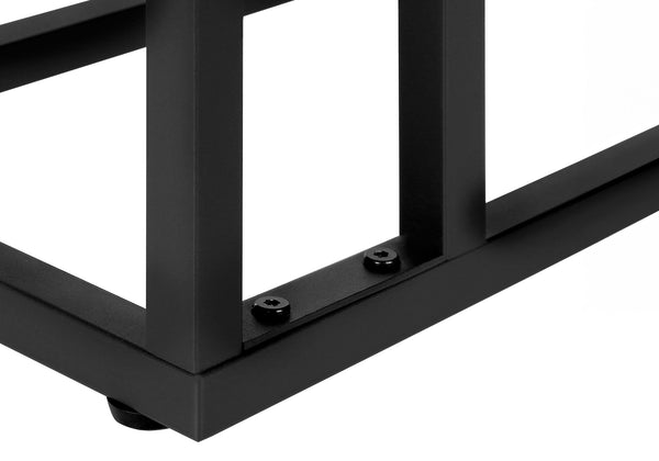 Monarch Specialties Accent Table, C-shaped, End, Side, Snack, Living Room, Bedroom, Brown Laminate, Black Metal, Contemporary, Modern Dark Taupe Particle Board,Metal I 3672