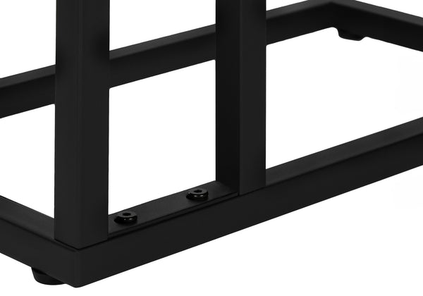 Monarch Specialties Accent Table, C-shaped, End, Side, Snack, Living Room, Bedroom, Brown Laminate, Black Metal, Contemporary, Modern Brown,Black, Black Particle Board,Metal I 3673