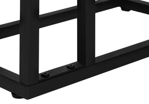 Monarch Specialties Accent Table, C-shaped, End, Side, Snack, Living Room, Bedroom, Black Marble Look Laminate, Black Metal, Contemporary, Modern Black Particle Board,Metal I 3674