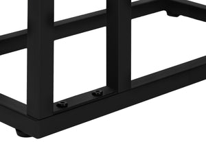 Monarch Specialties Accent Table, C-shaped, End, Side, Snack, Living Room, Bedroom, White Marble Look Laminate, Black Metal, Contemporary, Modern White Particle Board,Metal I 3675