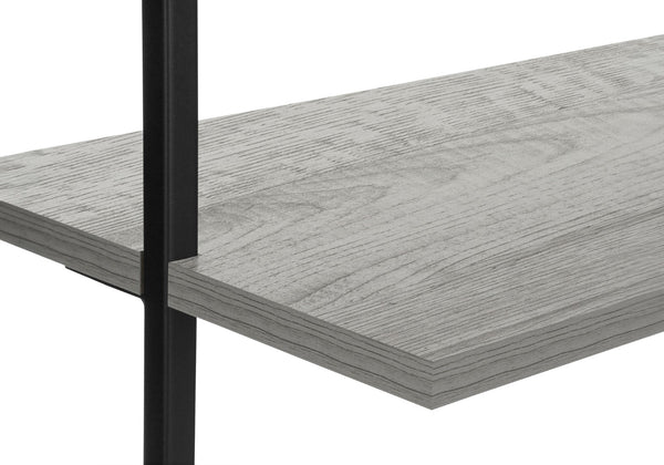 Monarch Specialties Bookshelf, Bookcase, Etagere, Ladder, 5 Tier, 72"H, Office, Bedroom, Grey Laminate, Black Metal, Contemporary, Modern Grey Metal,Particle Board I 3681