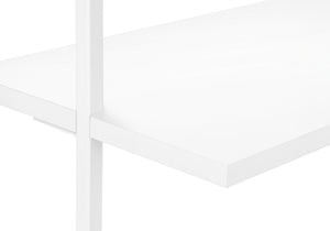 Monarch Specialties Bookshelf, Bookcase, Etagere, Ladder, 5 Tier, 72"H, Office, Bedroom, White Laminate, White Metal, Contemporary, Modern White Metal,Particle Board I 3687