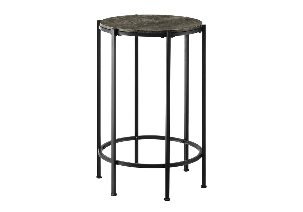 Monarch Specialties Accent Table, End, Round, Side Table, Small, Lamp, Living Room, Bedroom, Nightstand, Dark Bronze Laminate, Black Metal, Contemporary Black Metal,Laminate,Particle Board I 3755