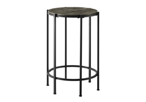 Monarch Specialties Accent Table, End, Round, Side Table, Small, Lamp, Living Room, Bedroom, Nightstand, Dark Bronze Laminate, Black Metal, Contemporary Black Metal,Laminate,Particle Board I 3755