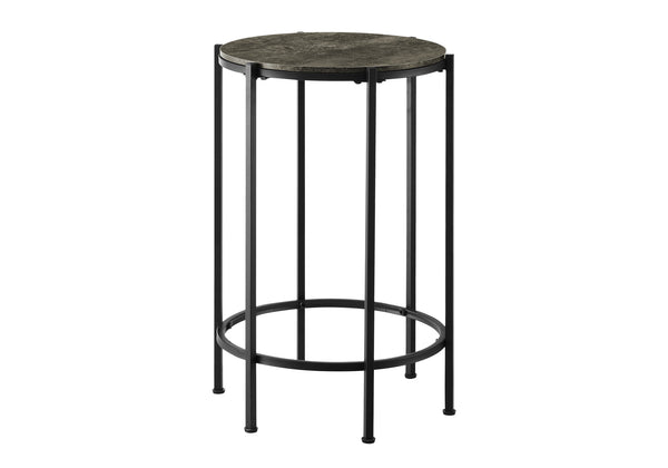 Monarch Specialties Accent Table, End, Round, Side Table, Small, Lamp, Living Room, Bedroom, Nightstand, Dark Bronze Laminate, Black Metal, Contemporary Black Metal,Laminate,Particle Board I 3755