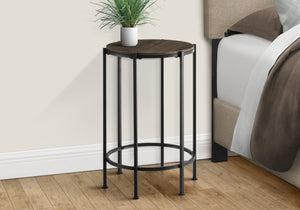 Monarch Specialties Accent Table, End, Round, Side Table, Small, Lamp, Living Room, Bedroom, Nightstand, Dark Oak Laminate, Black Metal, Contemporary Black,Oak, Oak Metal,Particle Board I 3756