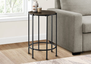 Monarch Specialties Accent Table, End, Round, Side Table, Small, Lamp, Living Room, Bedroom, Nightstand, Dark Oak Laminate, Black Metal, Contemporary Black,Oak, Oak Metal,Particle Board I 3756