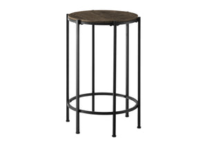 Monarch Specialties Accent Table, End, Round, Side Table, Small, Lamp, Living Room, Bedroom, Nightstand, Dark Oak Laminate, Black Metal, Contemporary Black,Oak, Oak Metal,Particle Board I 3756