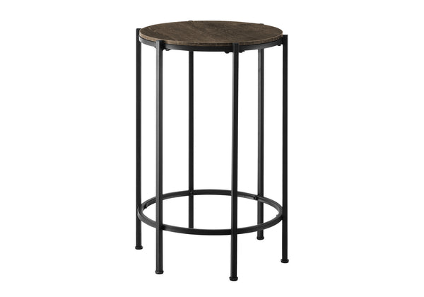 Monarch Specialties Accent Table, End, Round, Side Table, Small, Lamp, Living Room, Bedroom, Nightstand, Dark Oak Laminate, Black Metal, Contemporary Black,Oak, Oak Metal,Particle Board I 3756