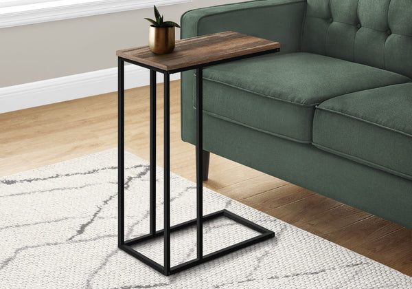 Monarch Specialties Accent Table, C-shaped, End, Side, Snack, Living Room, Bedroom, Brown Laminate, Black Metal, Contemporary, Modern Brown,Black, Black Particle Board,Metal I 3764