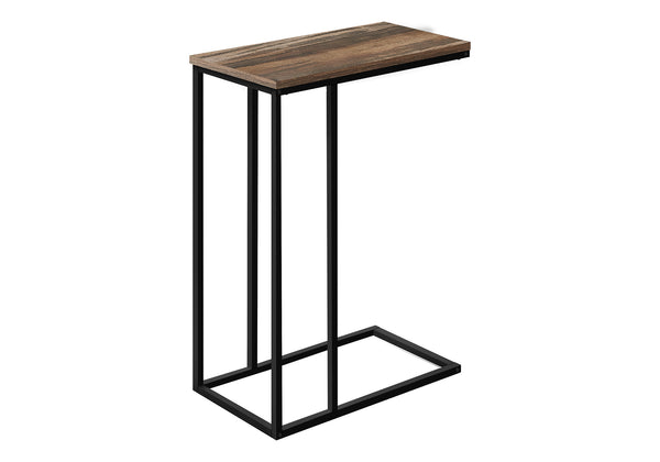 Monarch Specialties Accent Table, C-shaped, End, Side, Snack, Living Room, Bedroom, Brown Laminate, Black Metal, Contemporary, Modern Brown,Black, Black Particle Board,Metal I 3764