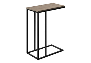 Monarch Specialties Accent Table, C-shaped, End, Side, Snack, Living Room, Bedroom, Brown Laminate, Black Metal, Contemporary, Modern Dark Taupe Particle Board,Metal I 3766