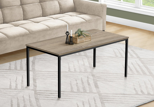 Monarch Specialties Coffee Table, Accent, Cocktail, Rectangular, Living Room, 40"L, Brown Laminate, Black Metal, Contemporary, Modern Dark Taupe,Black, Black Mdf,Metal I 3797