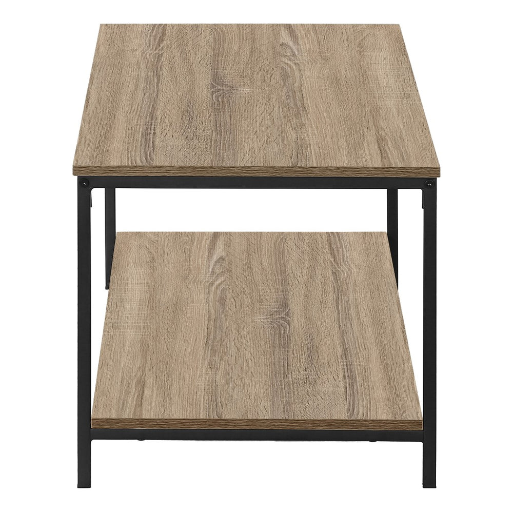 Monarch Specialties Coffee Table, Accent, Cocktail, Rectangular, Living Room, 40"L, Brown Laminate, Black Metal, Contemporary, Modern Dark Taupe,Black, Black Mdf,Metal I 3802