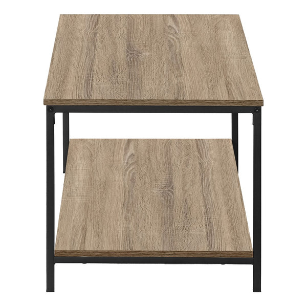 Monarch Specialties Coffee Table, Accent, Cocktail, Rectangular, Living Room, 40"L, Brown Laminate, Black Metal, Contemporary, Modern Dark Taupe,Black, Black Mdf,Metal I 3802