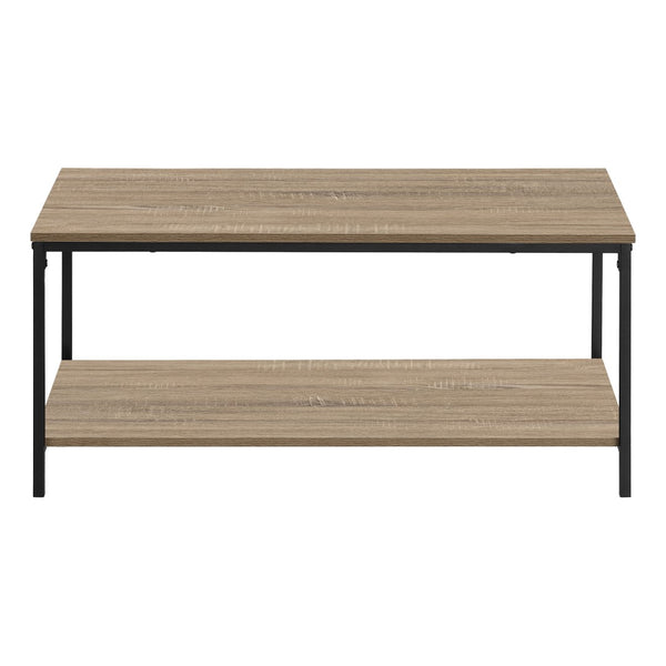 Monarch Specialties Coffee Table, Accent, Cocktail, Rectangular, Living Room, 40"L, Brown Laminate, Black Metal, Contemporary, Modern Dark Taupe,Black, Black Mdf,Metal I 3802