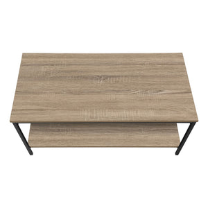 Monarch Specialties Coffee Table, Accent, Cocktail, Rectangular, Living Room, 40"L, Brown Laminate, Black Metal, Contemporary, Modern Dark Taupe,Black, Black Mdf,Metal I 3802