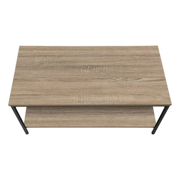 Monarch Specialties Coffee Table, Accent, Cocktail, Rectangular, Living Room, 40"L, Brown Laminate, Black Metal, Contemporary, Modern Dark Taupe,Black, Black Mdf,Metal I 3802