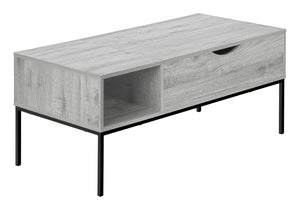 Monarch Specialties Coffee Table, 42" L, Rectangular, Cocktail, Lift-top, Grey, Black Metal, Contemporary, Modern Grey,Black, Black Particle Board,Metal I 3805