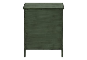 Monarch Specialties Accent Table, Nightstand, Storage Drawer, End, Side Table, Bedroom, Lamp, Storage, Antique Green Veneer, Transitional Green Mdf,Solid Wood,Veneer I 3948