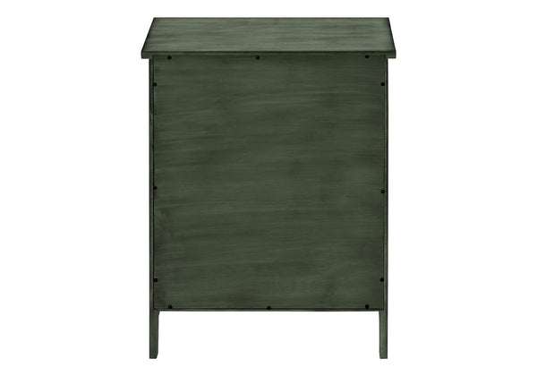 Monarch Specialties Accent Table, Nightstand, Storage Drawer, End, Side Table, Bedroom, Lamp, Storage, Antique Green Veneer, Transitional Green Mdf,Solid Wood,Veneer I 3948