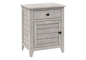 Monarch Specialties Accent Table, Nightstand, Storage Drawer, End, Side Table, Bedroom, Lamp, Storage, Grey Veneer, Transitional Washed Grey Mdf,Solid Wood,Veneer I 3950