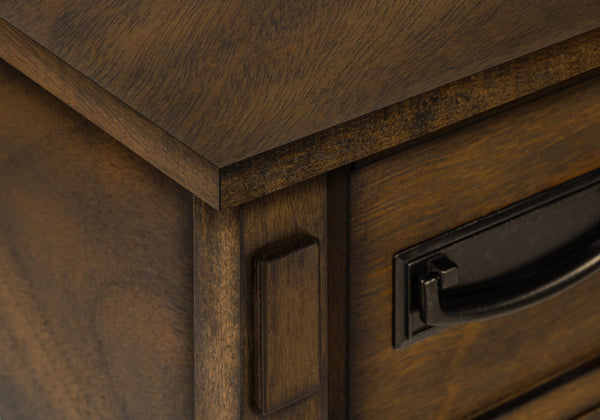 Monarch Specialties Accent Table, End, Side Table, Nightstand, 2 Tier, Narrow, Storage Drawer, Brown Veneer, Transitional Brown Walnut Mdf,Solid Wood,Veneer I 3955