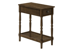 Monarch Specialties Accent Table, 2 Tier, End, Side Table, Nightstand, Bedroom, Narrow, Lamp, Storage Drawer, Brown Veneer, Traditional Espresso Mdf,Solid Wood,Veneer I 3957